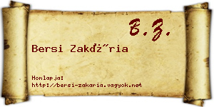 Bersi Zakária névjegykártya